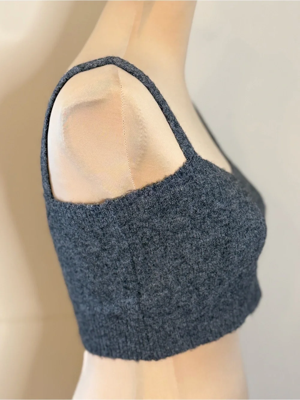 Zara charcoal gray cropped soft sweater tank SZ M